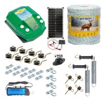 Pachet gard electric complet 1000 m, 4,5 Joule, cu sistem solar, pentru animale domestice