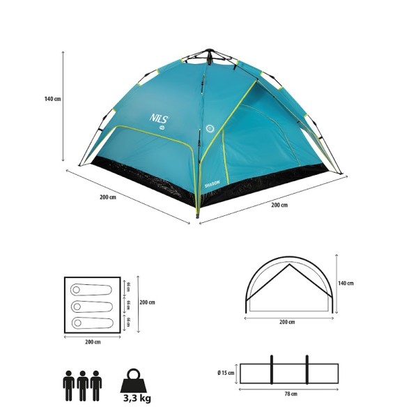 Палатка Nils Camp Shadow NC7819 (Blue)