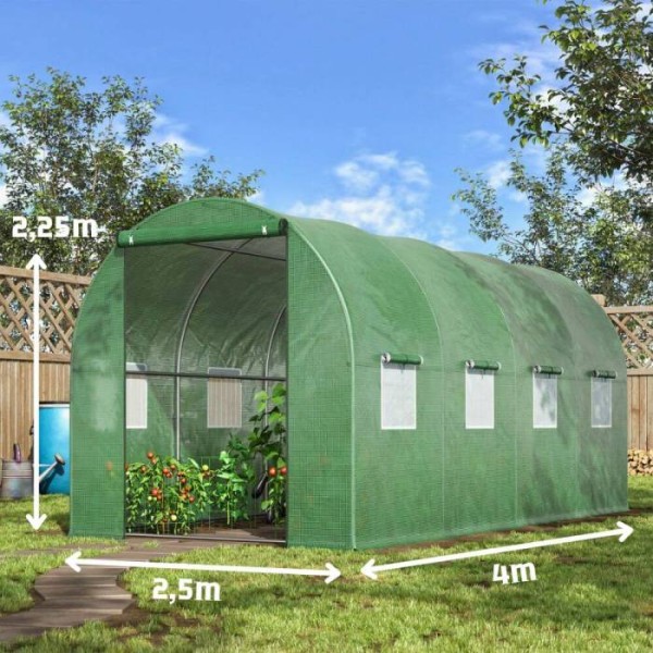 Теплица Tehno MS 4x2.5x2.25 м, 26мм, 2 двери