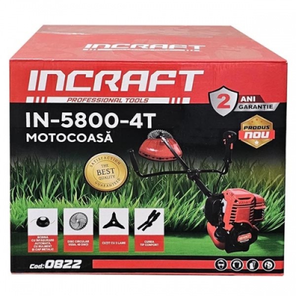 Motocoasă 5,8 CP 4T Incraft IN-5800-4T