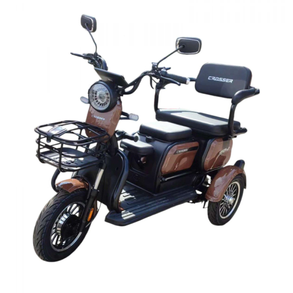 Трёхколёсный электроскутер Crosser TR-1 Коричневый