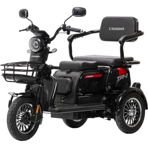 Трёхколёсный электроскутер Crosser TR-1 Черный