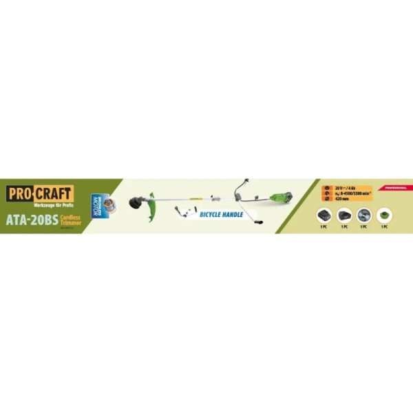 Mașină de tuns iarba pe acumulator Procraft ATA20BS (1 baterie și încărcător) Mașină de tuns iarba pe acumulator Procraft ATA20BS (1 baterie și încărcător)