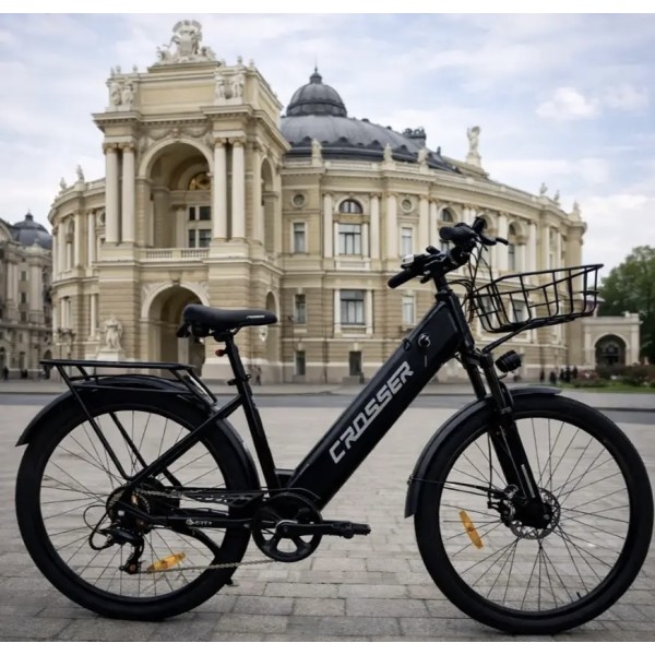 Bicicletă electrică Crosser E-City PRO 26 500W Shimano 7S Black