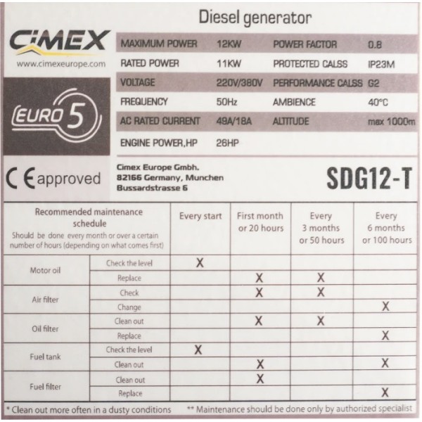 Дизель-генератор Cimex SDG12-T Дизель-генератор Cimex SDG12-T