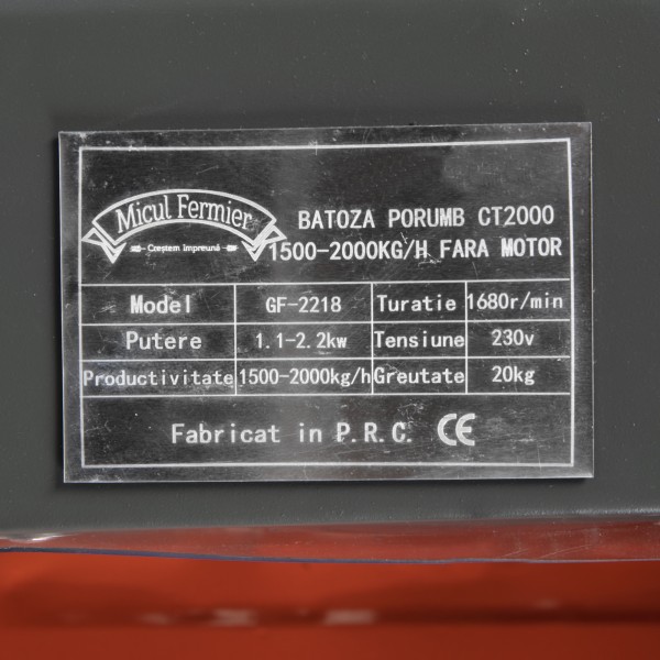 Batoza de porumb Micul Fermier CT2000 + motor GF 1543