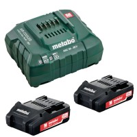 Set acumulatori de bază Metabo Li-ion 2x3.0 Ah + ASC 30-36 V