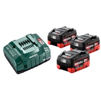 Базовый комплект аккумуляторов Metabo 3xLiHD5.5 Аh + ASC 145