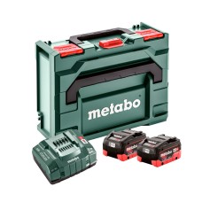 Базовый комплект аккумуляторов в кейсе Metabo 2 x LiHD 8.0 Ah + ASC 145 + MetaBox 145 