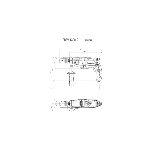 Двухскоростная ударная дрель Metabo SBEV 1300-2