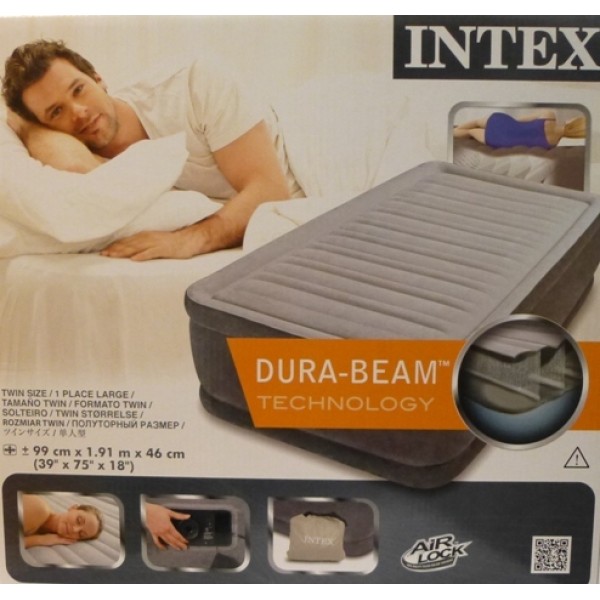 Надувная кровать (191*99*46 cм)+ встроенный электронасос Intex 64412