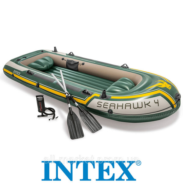 Barcă gonflabilă Intex 68351 SeaHawk 4 Set (351x145x48 cm.)