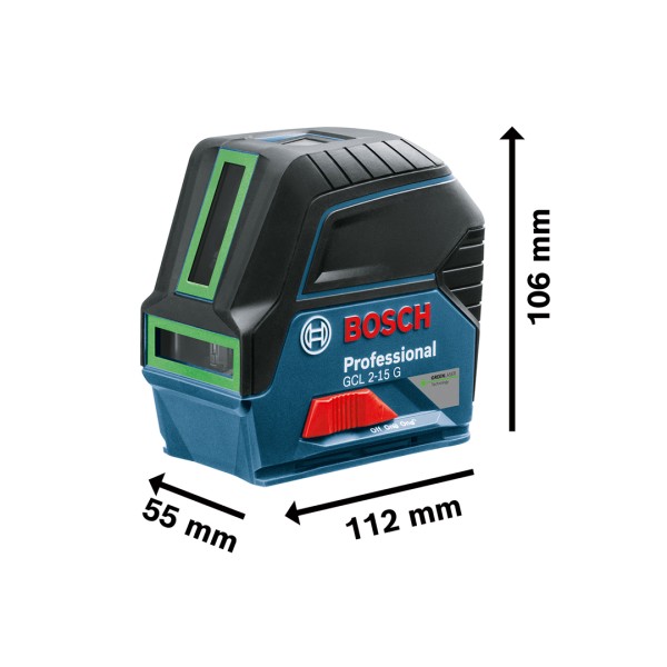 Лазерный уровень Bosch GCL 2-15 G зеленый 15 м 4.5 В IP54