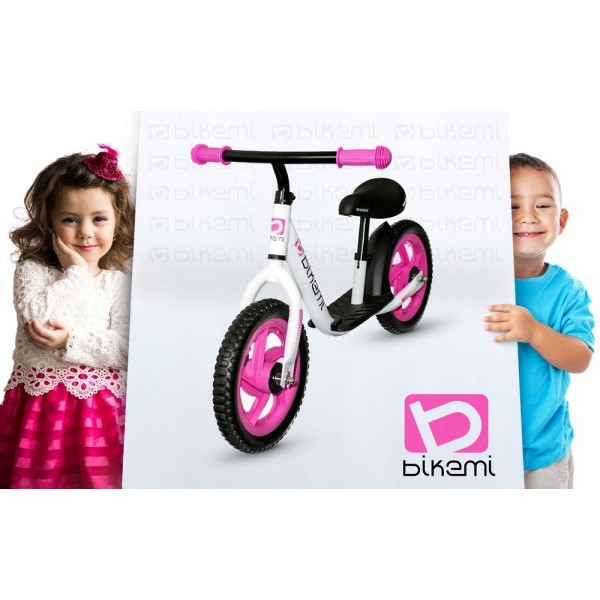 Bicicleta fara pedale| pentru copii Jumi (alb/roz)
