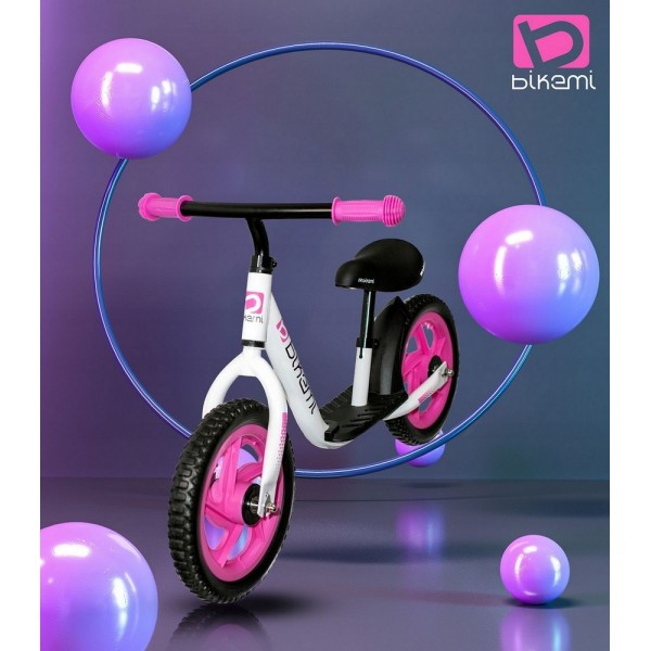 Bicicleta fara pedale| pentru copii Jumi (alb/roz)