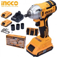 Гайковёрт аккумуляторный ударный, Ingco CIWLI2001 Li-Ion 20V/2*2A