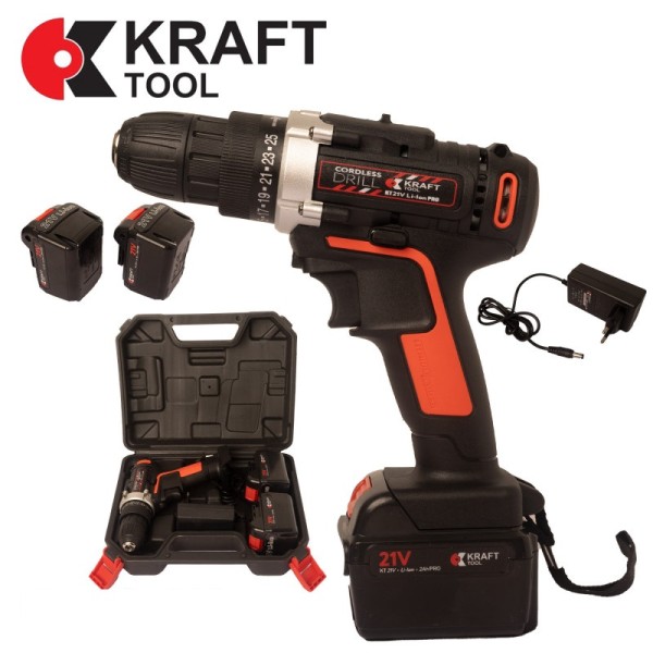 Шуруповёрт аккумуляторный KraftTool KT21V PRO Li-Ion