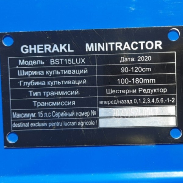 Minitractor Gherakl BST 15 Lux